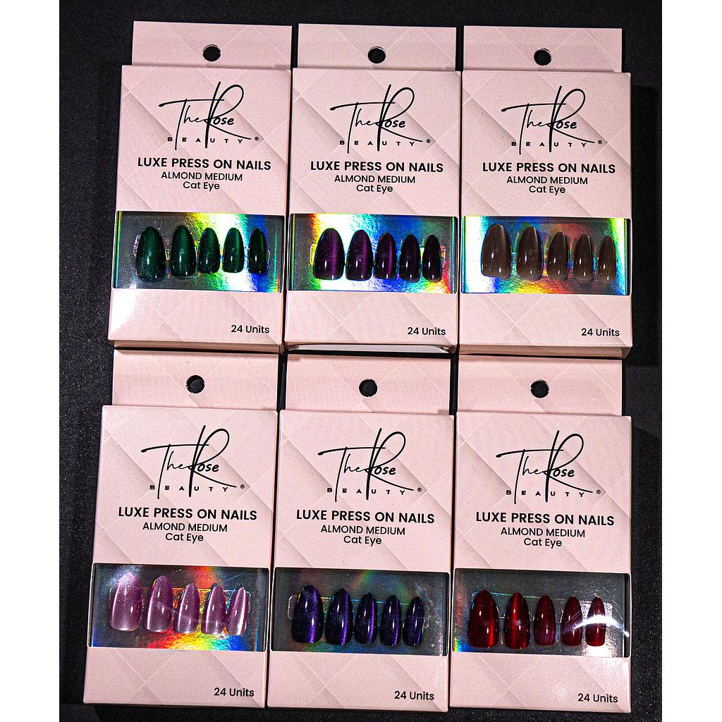 PRESS ON ALMOND CAT EYE*24